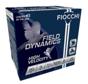 Fiocchi 203HV8 Field Dynamics 20Ga 3" 1 1/4oz 8Shot 25/Box