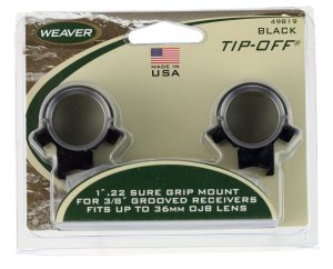 Weaver 49819 Tip-Off Rings Medium Black 1 In 3/8 In Dovetail