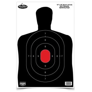 Birchwood Casey Dirty Bird BC-27 Silhouette Tagboard Hanging Pistol 12" x 18" Black/Red 100 Per Pkg