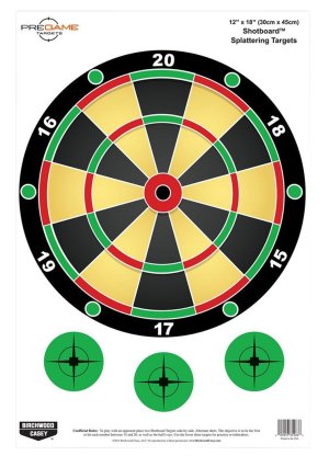 Birchwood Casey Pregame Shotboard Dart Board Paper Hanging Universal 12" x 18" Multi-Color 100 Per Pkg