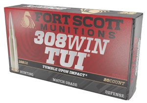 Fort Scott Munitions 308-168-SCV 308 Win 168gr Solid Copper TUI 20 Rounds