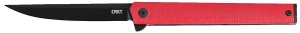 CRKT CEO Flipper EDC Knife 3.35" AUS-8A Blade Red GRN Handle