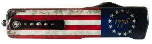 Templar LZBRF321 OTF Knife 3.55 In D2 Blade Betsy Ross Flag Handle
