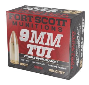 Fort Scott Munitions 9MM080SCV 9mm 80gr TUI Solid Copper Ammo 20 Rounds