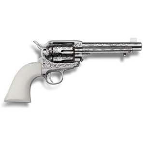 Cimarron Bat Masterson 45LC 5.5" Nickel Engraved Revolver 844234239993