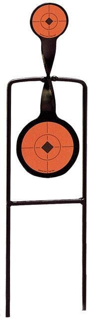 Birchwood Casey 46221 World of Targets Sharpshooter Spinner Rimfire Pistol/Rifle AR500 Steel Black/Orange Bullseye Illustration Impact Enhancement Motion