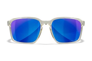 Wiley X Alfa AC6ALF09 Gloss Clear Crystal Frame Blue Mirror Lens