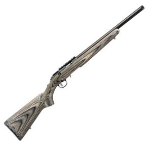 Ruger 8349 American Rimfire Target 22 WMR, 18" Threaded Bull Barrel, Satin Blued Alloy Steel, Black Laminate Stock, 9-Round Capacity, Optics Ready