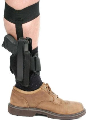 Blackhawk 40AH01BKR Nylon Ankle Holster 3-4" Medium Auto Right Hand Black