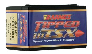 Barnes 30208 Tipped TSX 6mm 80gr Boat Tail Bullets 50/Box