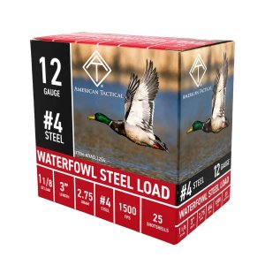 ATI Waterfowl 12 Gauge 3 In #4 Steel 1-1/8 Oz 1500 FPS 250-Rounds