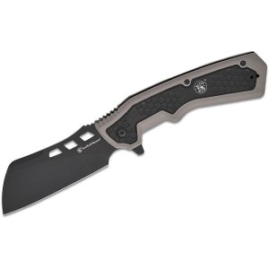 Smith & Wesson Extraction and Evasion Assisted Folding Knife 3-1/2 Cleaver Blade Black Box