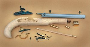 Traditions Kentucky Pistol Kit 50 Cal 10" Blued Sidelock Action