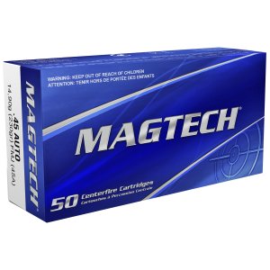 Magtech 45A 45ACP Ammo, 230 Grain FMJ, 1000 Rounds, Brass Casing