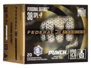 Federal Premium Ammunition Punch 38 Special +P 120gr JHP 20 Rds PD38P1