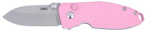 CRKT Squid 2.2" Fine Edge Rose Quartz Stainless Steel Button Lock D2 Knife