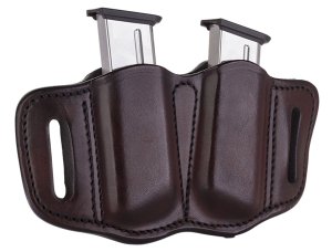 1791 Gunleather MAG21SBRA Double Mag Holster Brown Leather Belt Slide