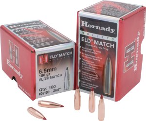 Hornady ELD Match Target 6.5mm .264 100 gr Bullets 26100