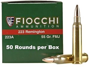 Fiocchi .223 Rem Ammo 55 Gr FMJ 50rds