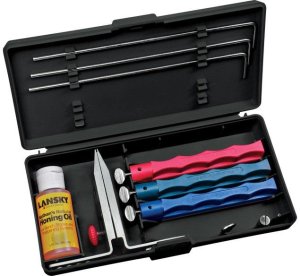 Lansky LKC03 Standard Sharpening System, 3 Stones, Adjustable Angle Clamp