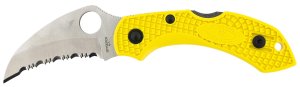 Spyderco C28SYL2HB Dragonfly 2 Salt 2.30" H2 Steel Serrated Knife Yellow
