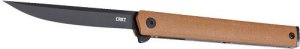Columbia River Knife & Tool CEO 3.3In AUS-8 Plain Edge Desert Tan/Black