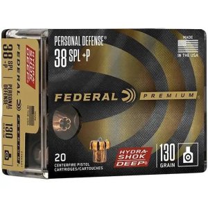 Federal Premium Hydra-Shok Deep 38 Special +P 130 Grain JHP 20 Rounds