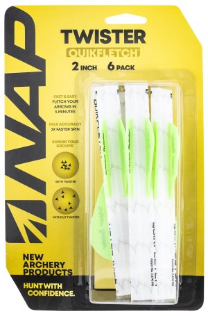 NAP NAP60638 Quickfletch Twister Fletching White/Green 6 Pk