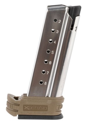 Springfield Armory XDS0908DE 9mm 8rd Magazine SS/FDE Extension Sleeve