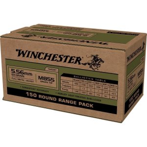 Winchester Ammo WM855150 5.56x45mm NATO 62 gr 3060 fps Full Metal Jacket (FMJ) 150 Bx/4 Cs