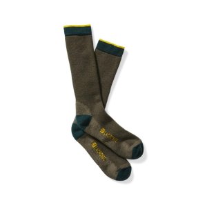 Lacrosse 913322-L Men's Merino Midweight Crew Socks OD Green Large