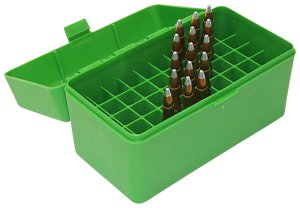MTM Case-Gard RM-50-10 Ammo Box 50 Round Green Polypropylene Flip-Top