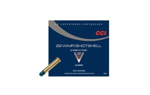 CCI 0025 Pest Control Shotshell 22 WMR 52 gr 1000 fps #12 Shot 20 Bx/100 Cs