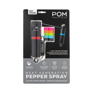 SCCY POM Pepper Spray 6-in-1 0.05oz Black Compact Keychain