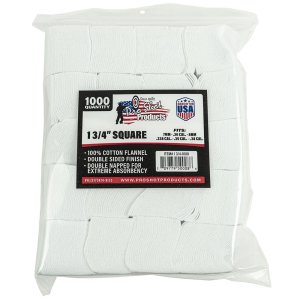 ProShot 13/4-1000 Square Patches, 6mm/7mm to .38 Cal, 1000 Count