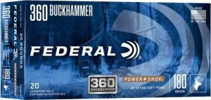 Federal 360BHAS .360 Buckhammer 180 Grain JSP 20 Rounds Centerfire