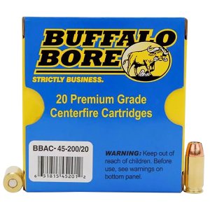 Buffalo Bore 4520020 45ACP +P 200gr JHP Ammo 20 Rounds