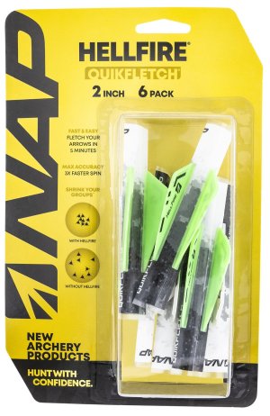 NAP Quickfletch Hellfire Fletching White/Green/Green 6 Pack