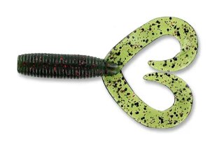 GSM Outdoors 4in Double Tail Grub Watermelon Black Red Flake 20 Pack