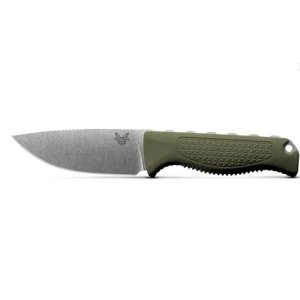Benchmade Steep Country, Dark Olive, Santoprene Grip, Drop Point, Fixed Blade, Hunting Knife