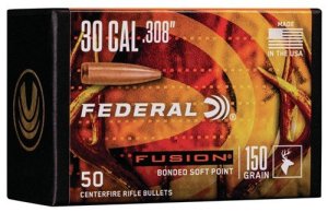 Federal Premium Fusion FB308F1 .308 150gr Soft Point Bullets 50/Box