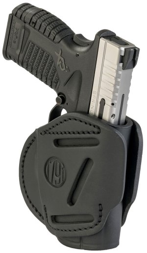 1791 Gunleather 3WH-4-SBL-A 3-Way Holster Stealth Black Size 4 Ambidextrous