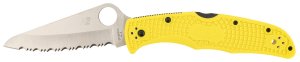 Spyderco C91SYL2 Pacific Salt 2 3.78" Serrated H2 Steel Yellow Handle