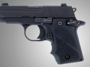 Hogue 38000 Rubber Grip for SIG P238 Finger Grooves Black