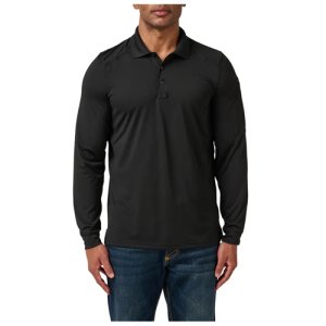 5.11 Tactical Helios L/S Polo Black Long Sleeve Moisture-Wicking Small