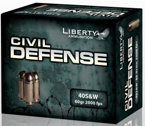 Liberty AMMUNITION Civil Defense .40 S&W 20rd 60Gr Ammo (LA-CD-40-012)