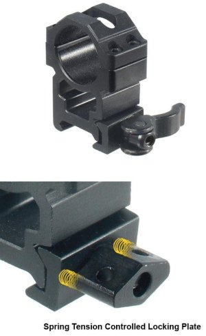 Leapers UTG RQ2W1204 2-Piece Picatinny Rings, 22mm, High Profile, QD Lever