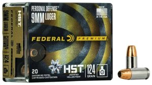 Federal Premium Ammunition HST 9mm 124gr Ammo 20rds P9HST1S