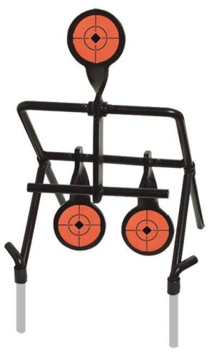 Birchwood Casey 47044 World of Targets Gallery Resetting 3.75" Handgun Black/Orange Steel Circle with Crosshair and Diamond