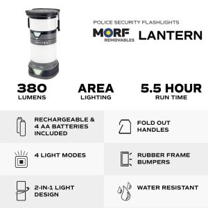Police Security 98971 MORF Lantern 350 Lumens Rechargeable & 4AA